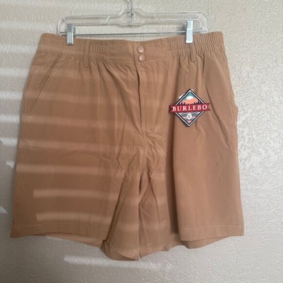 NWT Burlebo Casual Shorts XL Tan Khaki - Picture 2 of 8